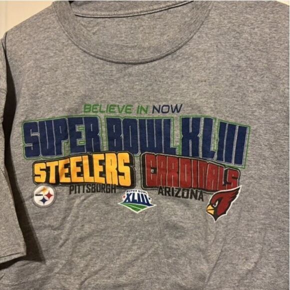 Super Bowl XLIII Pittsburgh Steelers Arizona Cardinals Size XL T-Shirt - Picture 2 of 4